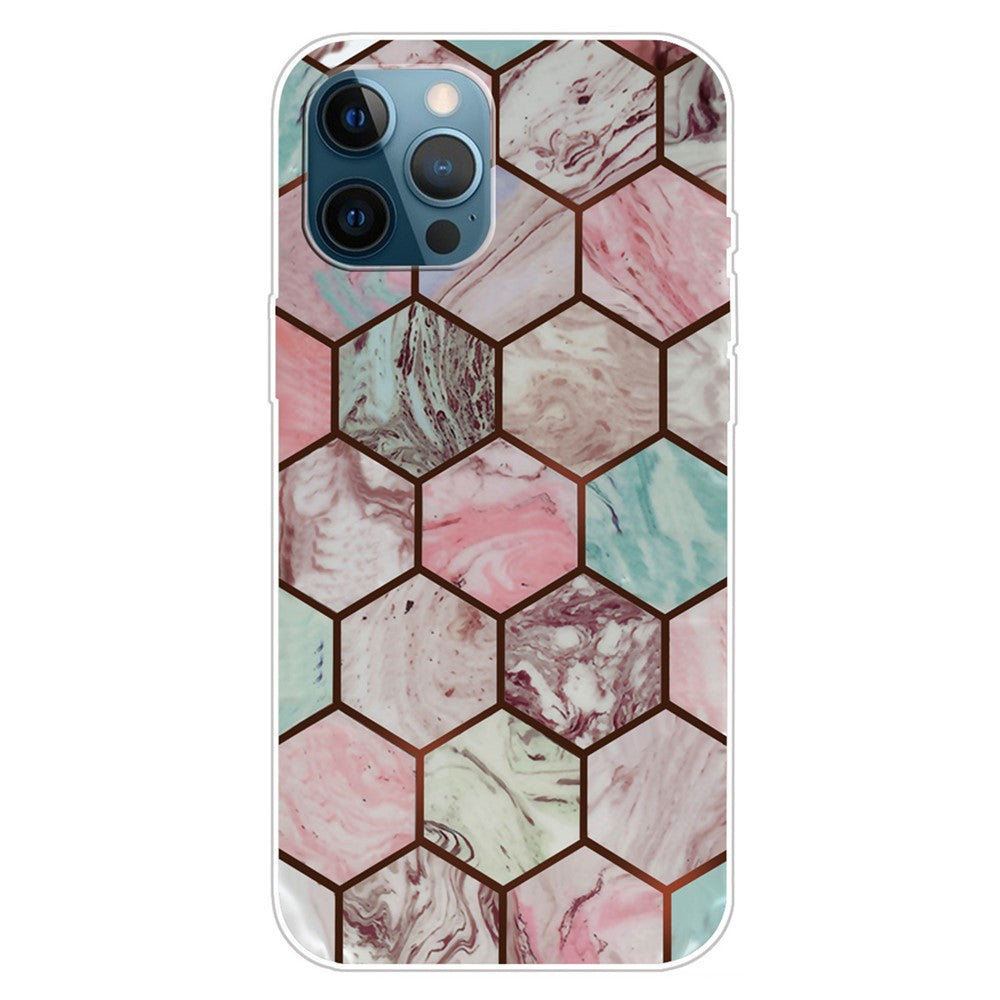 For iPhone 16 Pro Max Case Abstract Marble Pattern Printing TPU Phone Cover