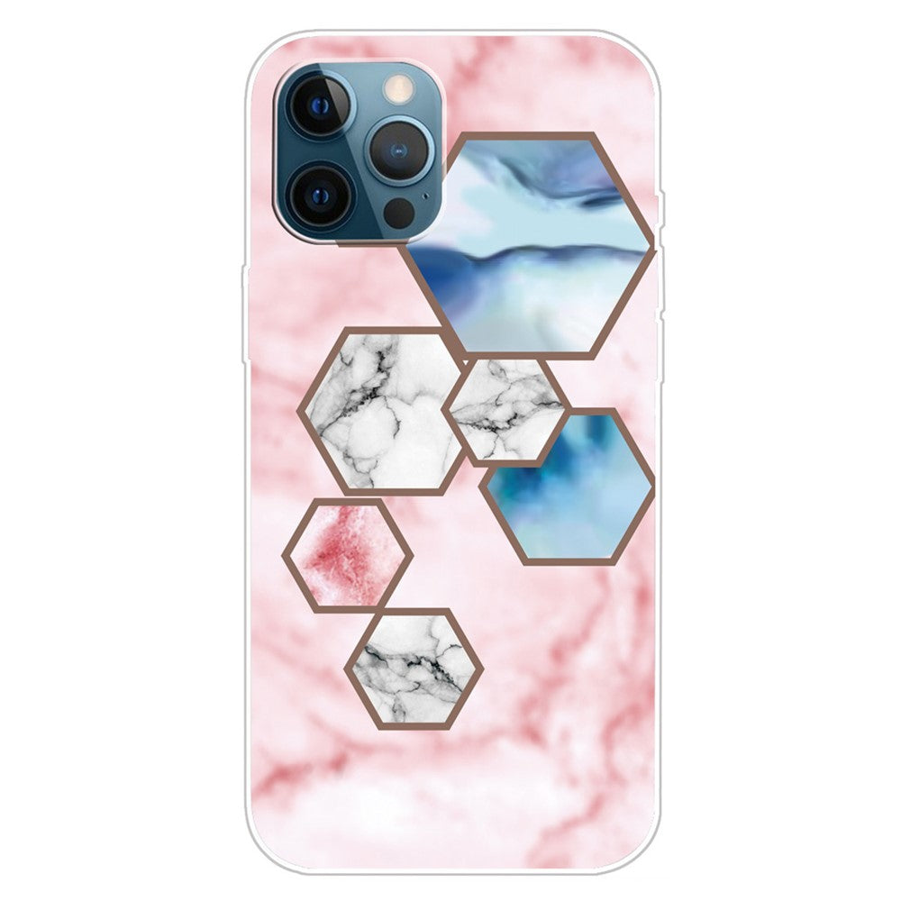 For iPhone 16 Pro Max Case Abstract Marble Pattern Printing TPU Phone Cover