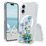 Til iPhone 16 Cover Kompatibel med MagSafe Blomstermønsterudskrivning TPU+PC Telefoncover