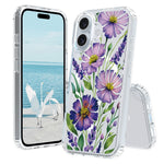 Til iPhone 16 Cover Kompatibel med MagSafe Blomstermønsterudskrivning TPU+PC Telefoncover