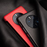 QIALINO För Huawei Mate 50 Pro 4G View Window Äkta Läder Folio Flip mobilskal Touch Slide Button Auto Wake/Sleep Fodral