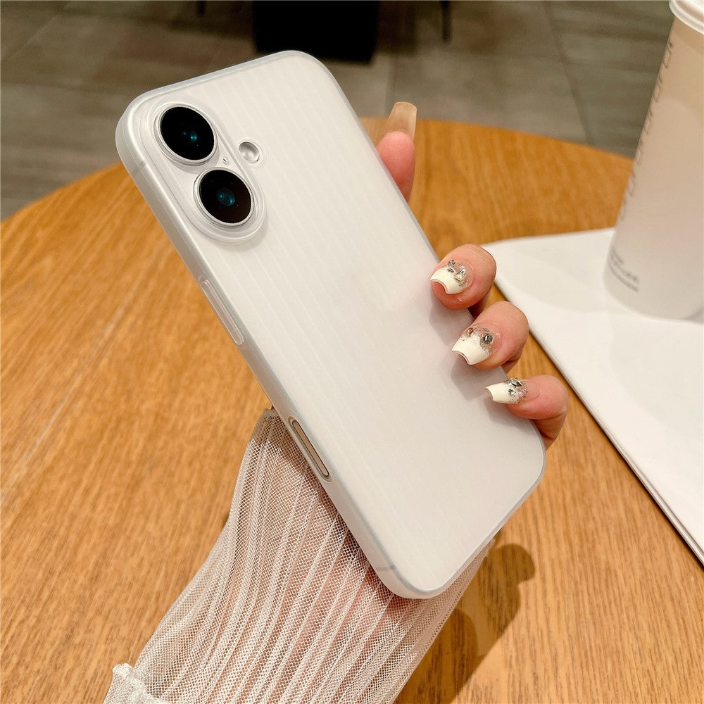 For iPhone 16 Case Corrugated Design Hard PC Phone Cover
