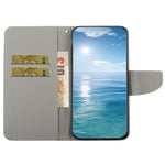 Pattern Printing PU Leather Stand Cover for Samsung Galaxy S22 5G, Cross Texture Shockproof Phone Wallet Case