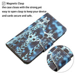 Pattern Printing PU Leather Stand Cover for Samsung Galaxy S22 5G, Cross Texture Shockproof Phone Wallet Case