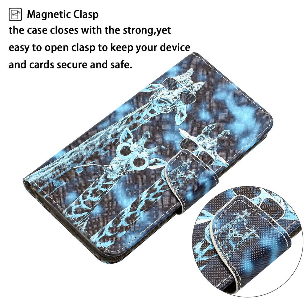 Pattern Printing PU Leather Stand Cover for Samsung Galaxy S22 5G, Cross Texture Shockproof Phone Wallet Case
