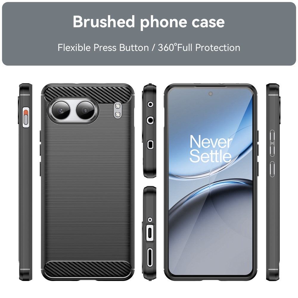 For OnePlus Nord 4 Case Carbon Fiber Texture TPU Brushed Phone Cover