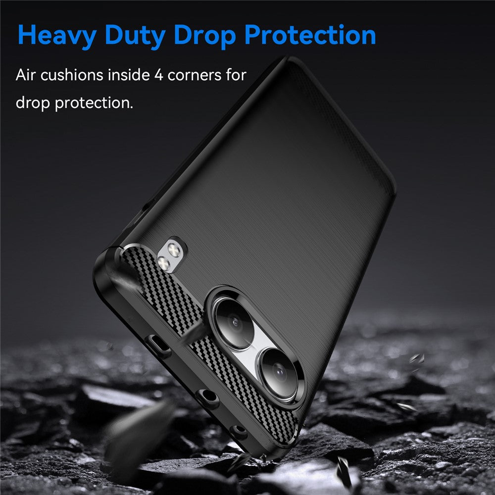 For OnePlus Nord 4 Case Carbon Fiber Texture TPU Brushed Phone Cover