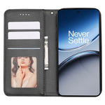 For OnePlus Nord 4 Wallet Phone Case Checkered Pattern Imprint Leather Flip Cover with Wrist Strap