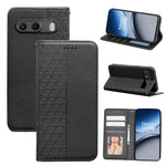 For OnePlus Nord 4 Wallet Phone Case Checkered Pattern Imprint Leather Flip Cover with Wrist Strap