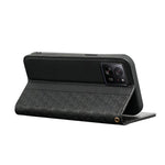 For Xiaomi 14T Wallet Phone Case Checkered Pattern Imprint Leather Flip Cover with Wrist Strap