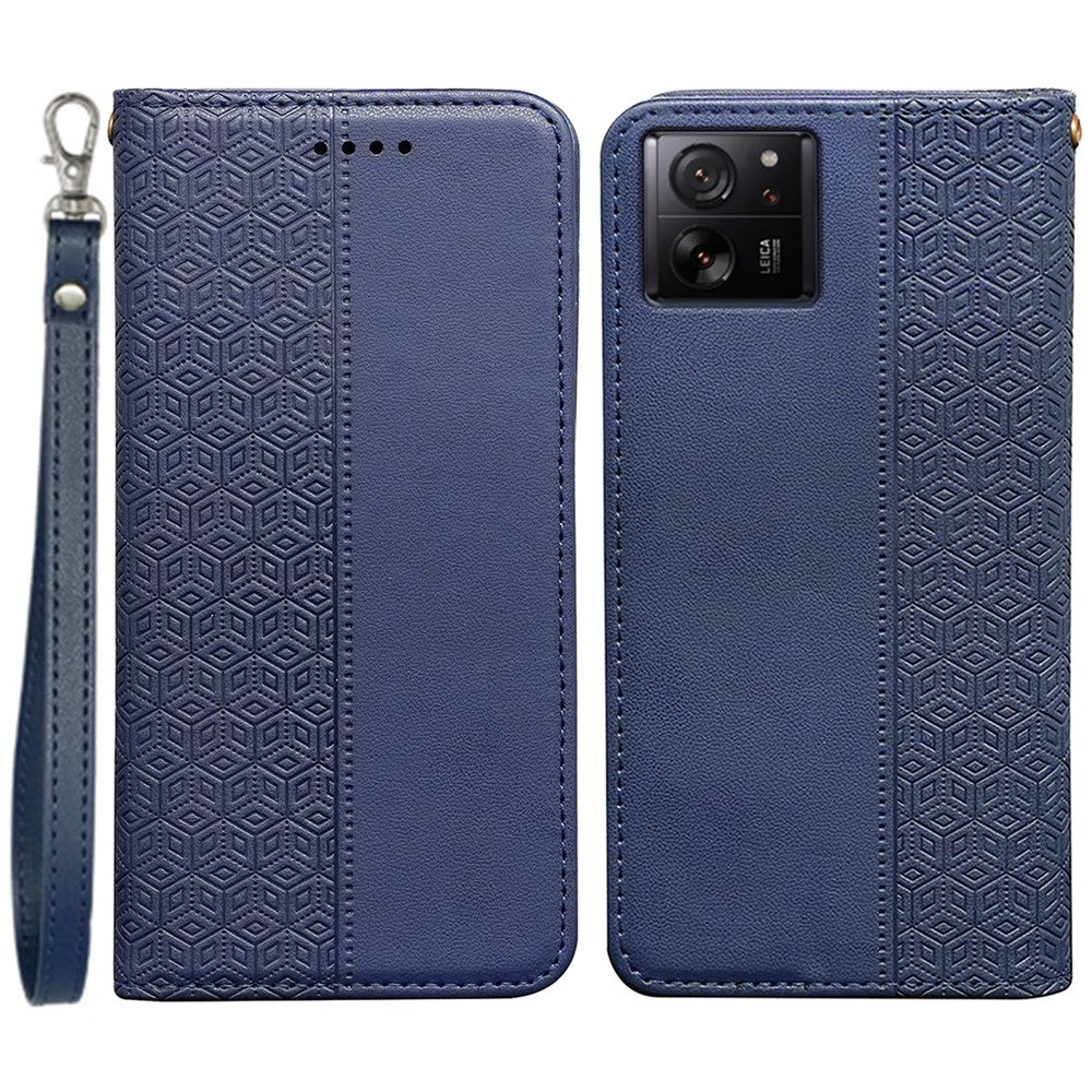Xiaomi 14T Plånboksfodral Rutigt Mönster Läderflikfodral med Handledsrem