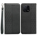 For Xiaomi Poco X6 Pro 5G / Redmi K70E 5G Wallet Phone Case Checkered Pattern Imprint Leather Flip Cover with Wrist Strap