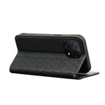 For Xiaomi Poco X6 Pro 5G / Redmi K70E 5G Wallet Phone Case Checkered Pattern Imprint Leather Flip Cover with Wrist Strap