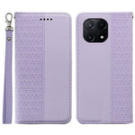 For Xiaomi Poco X6 Pro 5G / Redmi K70E 5G Wallet Phone Case Checkered Pattern Imprint Leather Flip Cover with Wrist Strap