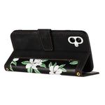 For Samsung Galaxy A06 4G Case PU Leather Floral Phone Cover with Card Slots