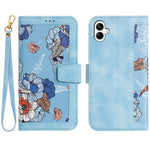 For Samsung Galaxy A06 4G Case PU Leather Floral Phone Cover with Card Slots
