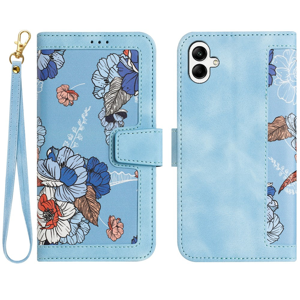 For Samsung Galaxy A06 4G Case PU Leather Floral Phone Cover with Card Slots