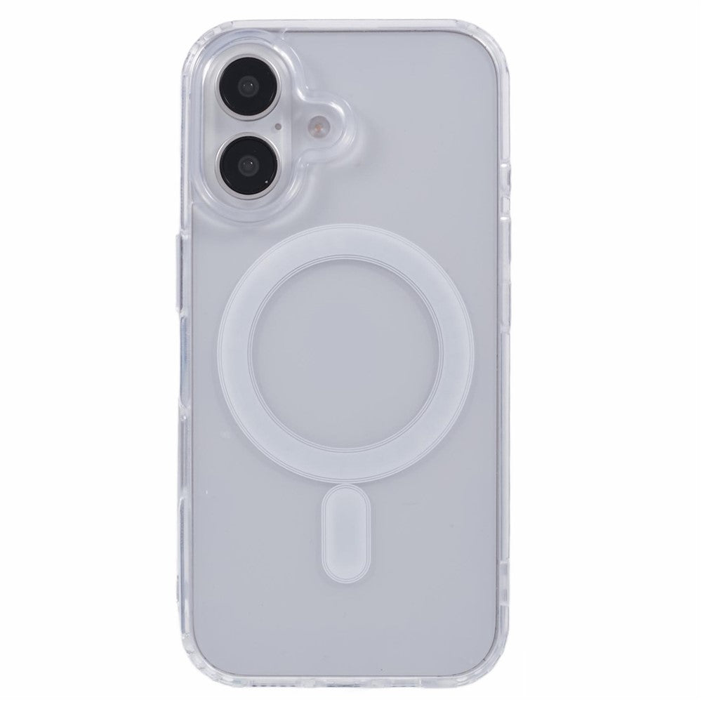 Til iPhone 16 Plus Gennemsigtigt Cover Akryl+TPU Telefoncover Kompatibel med MagSafe
