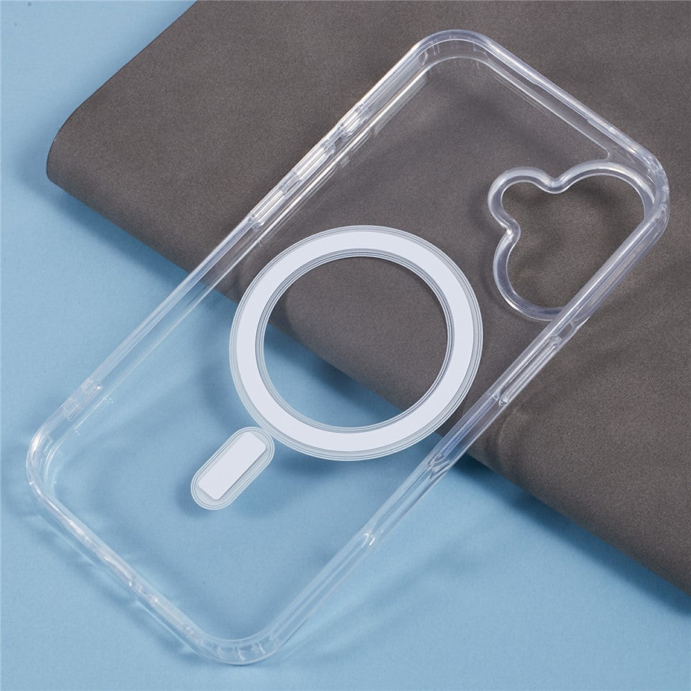 Til iPhone 16 Plus Gennemsigtigt Cover Akryl+TPU Telefoncover Kompatibel med MagSafe
