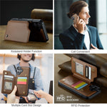 For iPhone 16 Plus Phone Case CASEME C22 Leather Back Cover with RFID Blocking Card Slots