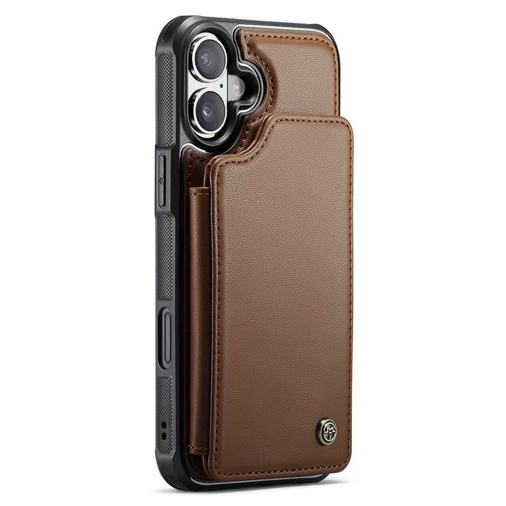 For iPhone 16 Plus Phone Case CASEME C22 Leather Back Cover with RFID Blocking Card Slots