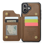 For iPhone 16 Plus Phone Case CASEME C22 Leather Back Cover with RFID Blocking Card Slots