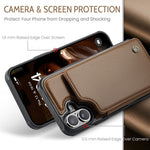 For iPhone 16 Plus Phone Case CASEME C22 Leather Back Cover with RFID Blocking Card Slots