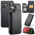 For iPhone 16 Plus Phone Case CASEME C22 Leather Back Cover with RFID Blocking Card Slots