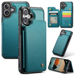 For iPhone 16 Plus Phone Case CASEME C22 Leather Back Cover with RFID Blocking Card Slots
