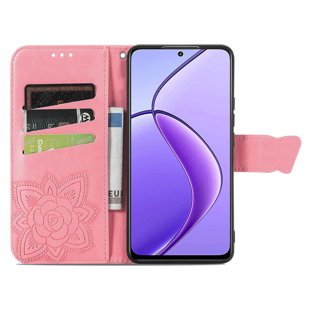 For Oppo Reno12 F 5G Case PU Leather Wallet Phone Cover Butterfly Pattern