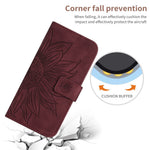 HT04 For Xiaomi 14T Pro Case Sunflower Imprint Leather Wallet Phone Cover with Wrist Strap