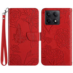 HT03 För Xiaomi 14T Pro Skal Läderfodral Med Fjärilsblommatryck Och Rem