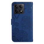 HT03 For Xiaomi 14T Pro Case Butterfly Flower Imprint Leather Phone Cover with Strap
