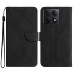 HT05 For Xiaomi 14T Pro Case Skin-Touch Lines PU Leather Flip Phone Cover