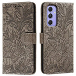 Samsung Galaxy A18 5G / A18 4G / A17 5G / A17 4G / A26 5G / A16 5G / A16 4G-cover med blondeblomster, PU-læder, flip-pung og mobilcover