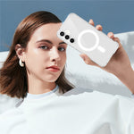 For Samsung Galaxy S24 FE Magnetic Case TPU+Acrylic Clear Back Phone Cover