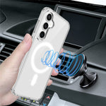 For Samsung Galaxy S24 FE Magnetic Case TPU+Acrylic Clear Back Phone Cover