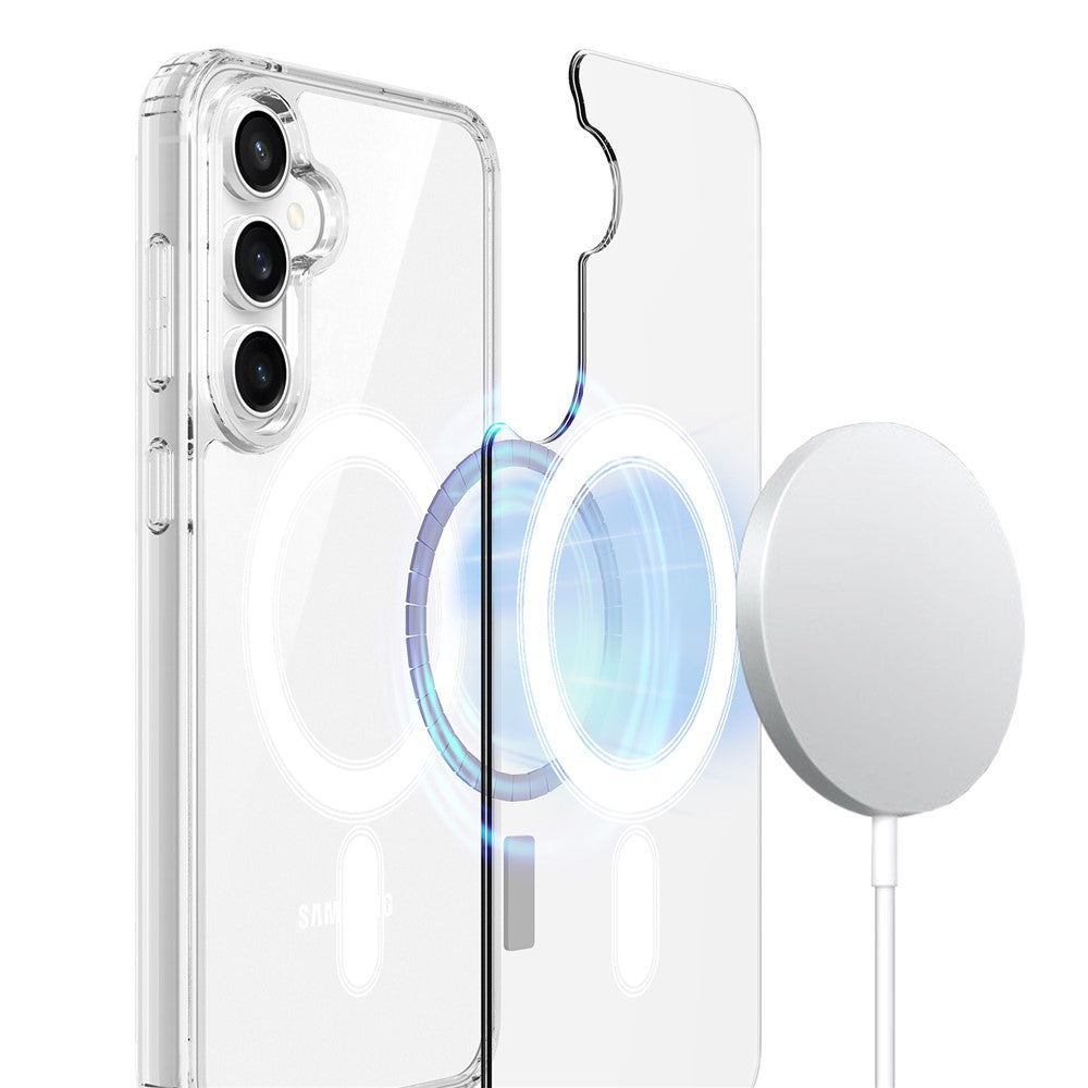 Samsung Galaxy S24 FE Magnetiskt Skal TPU+Akryl Genomskinligt Baksida mobilskal