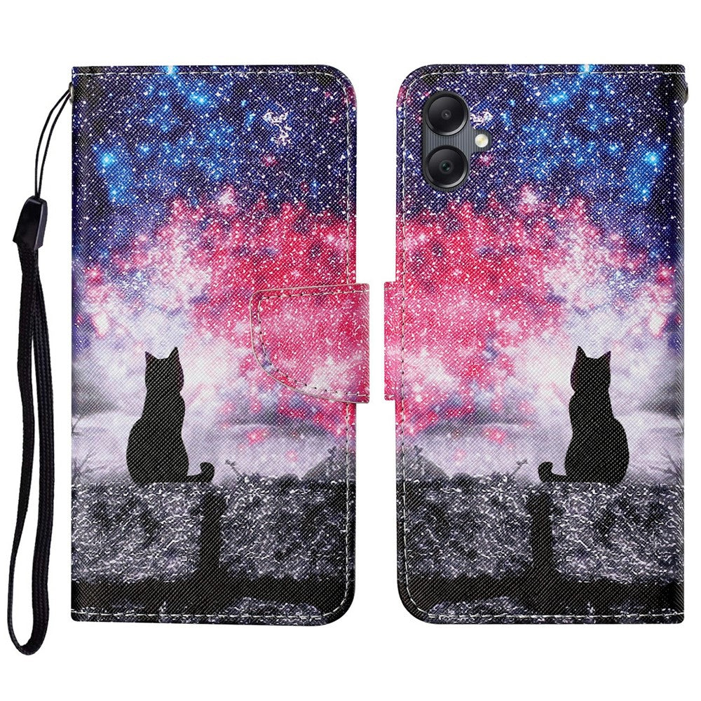 For Samsung Galaxy A06 4G Case Pattern Printing Protective Leather Folio Phone Cover