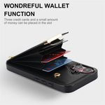 Til iPhone 16 Cover TPU+PU Læder Hardware Dekoration Telefoncover med Kortlomme