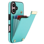 Til iPhone 16 Cover TPU+PU Læder Hardware Dekoration Telefoncover med Kortlomme