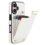 Til iPhone 16 Cover TPU+PU Læder Hardware Dekoration Telefoncover med Kortlomme
