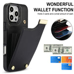 For iPhone 16 Pro Max Case TPU+PU Leather Hardware Decor Phone Cover with Card Holder