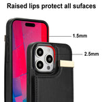 For iPhone 16 Pro Max Case TPU+PU Leather Hardware Decor Phone Cover with Card Holder