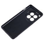 For OnePlus 12 5G Phone Case Rhombus Adhesive Card Bag with Kickstand RFID Blocking