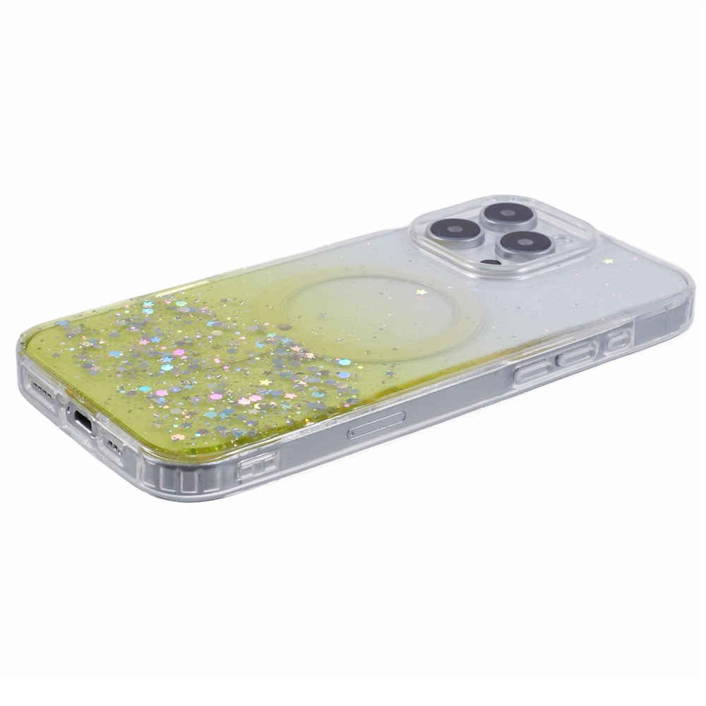 Til iPhone 16 Pro Max cover kompatibel med MagSafe, glitrende epoxy TPU+akryltelefoncover