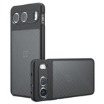 For OnePlus Nord 4 Case Skin-Touch TPU + PC Matte Phone Back Cover, Transparent Black