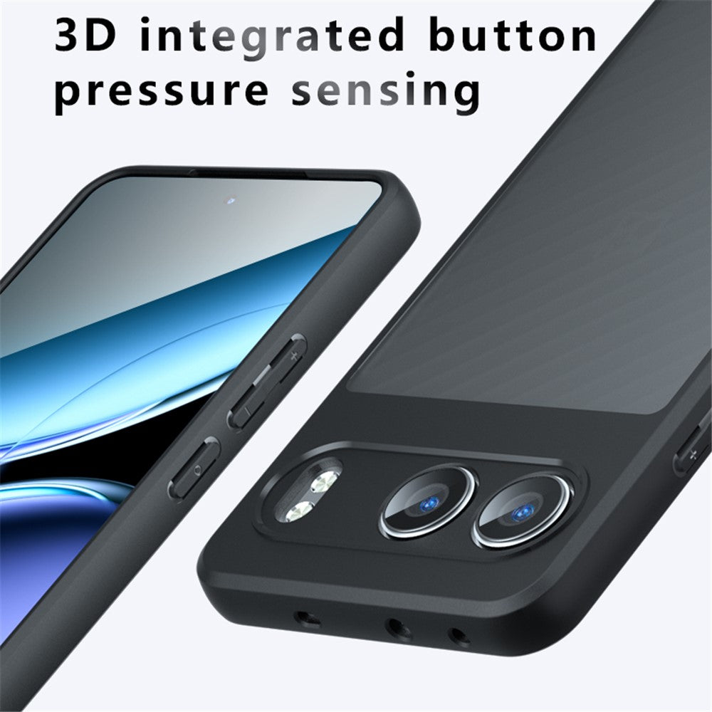 For OnePlus Nord 4 Case Skin-Touch TPU + PC Matte Phone Back Cover, Transparent Black