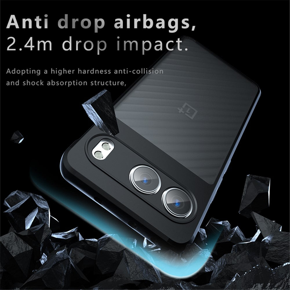 For OnePlus Nord 4 Case Skin-Touch TPU + PC Matte Phone Back Cover, Transparent Black