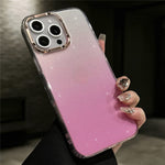 För iPhone 16 Pro Fodral IMD Gradient Glitter PC+TPU Skyddande Mobilskal